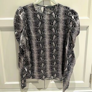 Generation Love Silk Long Sleeve Snake Print Top